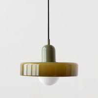 Hängelampe | Glas | Bauhaus | Modern | Stilvoll | Langlebig | Vielseitig | Atmosphärisch-Grün-Grün-25 x 18 cm-Luzern Mode