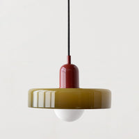 Hängelampe | Glas | Bauhaus | Modern | Stilvoll | Langlebig | Vielseitig | Atmosphärisch-Grün-Rot-25 x 18 cm-Luzern Mode