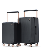 Hardschalen-Koffer | Set | Handgepäck | Reisekoffer | 4 Doppelrollen-Schwarz-Duo Set-Luzern Mode