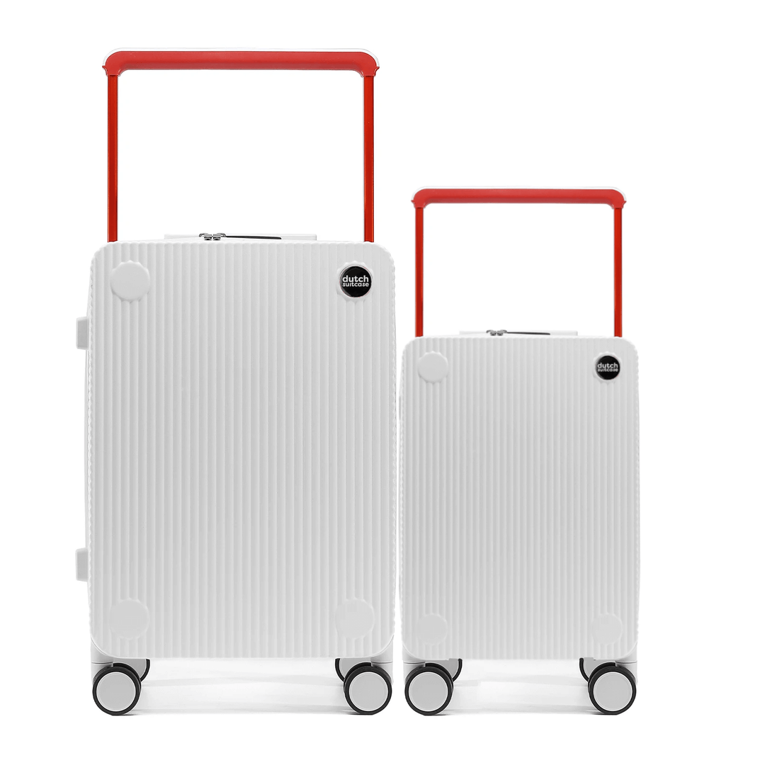 Hardschalen-Koffer | Set | Handgepäck | Reisekoffer | 4 Doppelrollen-Weiß-Duo Set-Luzern Mode