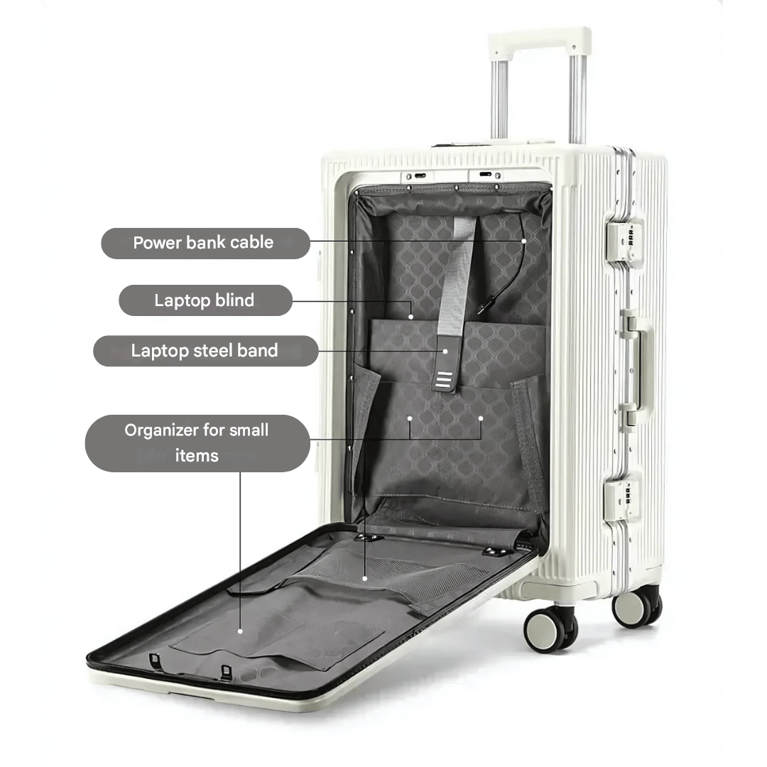 Handgepäckkoffer | Aluminium | TSA-Schloss | Integrierte USB-ports-Luzern Mode