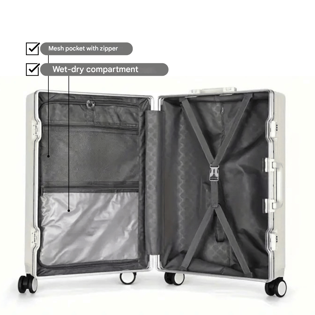 Handgepäckkoffer | Aluminium | TSA-Schloss | Integrierte USB-ports-Luzern Mode