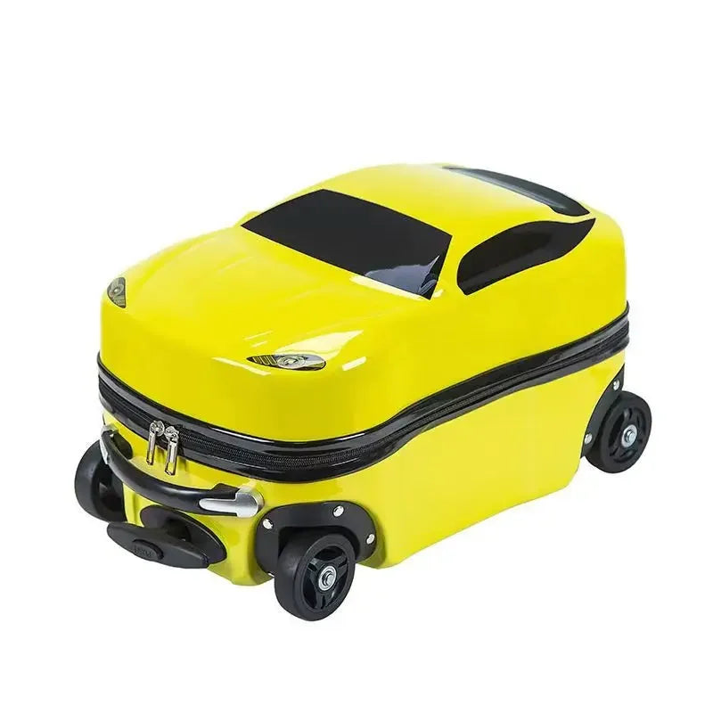 Kinderkoffer | Auto-Design | 3D | 4 Spinnerrollen | Hartschale-Gelb-Luzern Mode