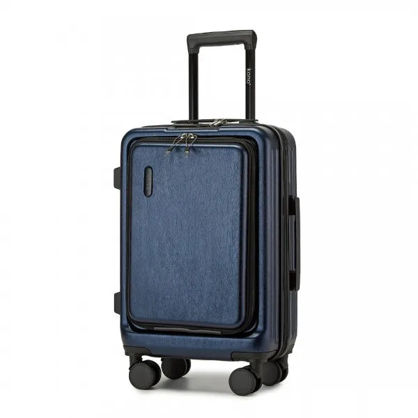 Hartschalen-Koffer | 3 Größen | TSA-Zahlenschloss | 4 Spinnerrollen-Blau-S (40 L)-Luzern Mode