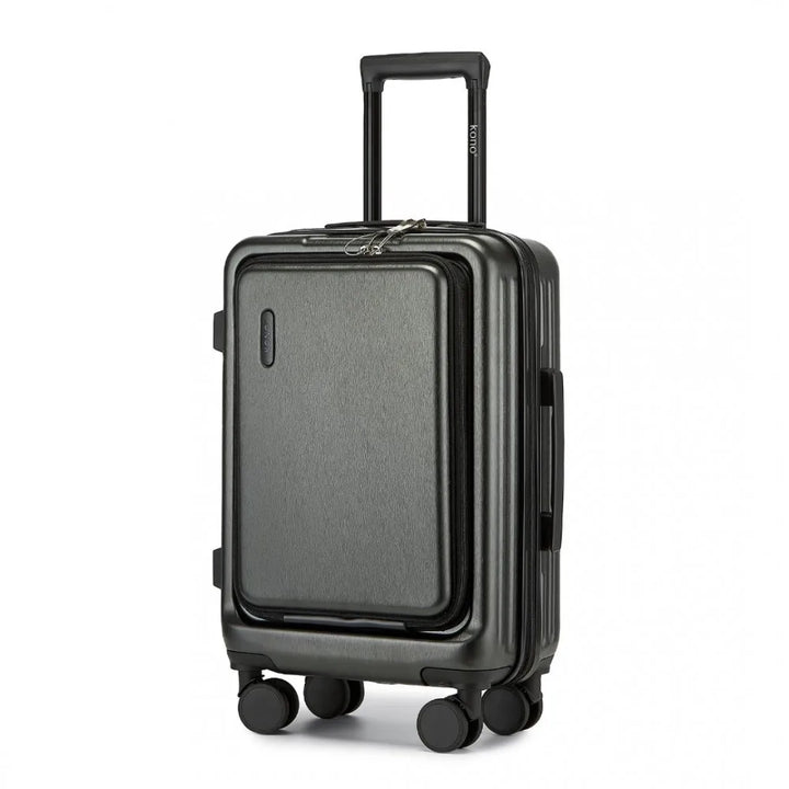 Hartschalen-Koffer | 3 Größen | TSA-Zahlenschloss | 4 Spinnerrollen-Grau-S (40 L)-Luzern Mode