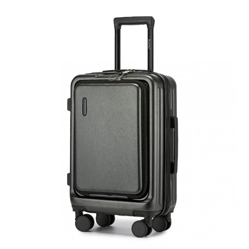 Hartschalen-Koffer | 3 Größen | TSA-Zahlenschloss | 4 Spinnerrollen-Grau-S (40 L)-Luzern Mode
