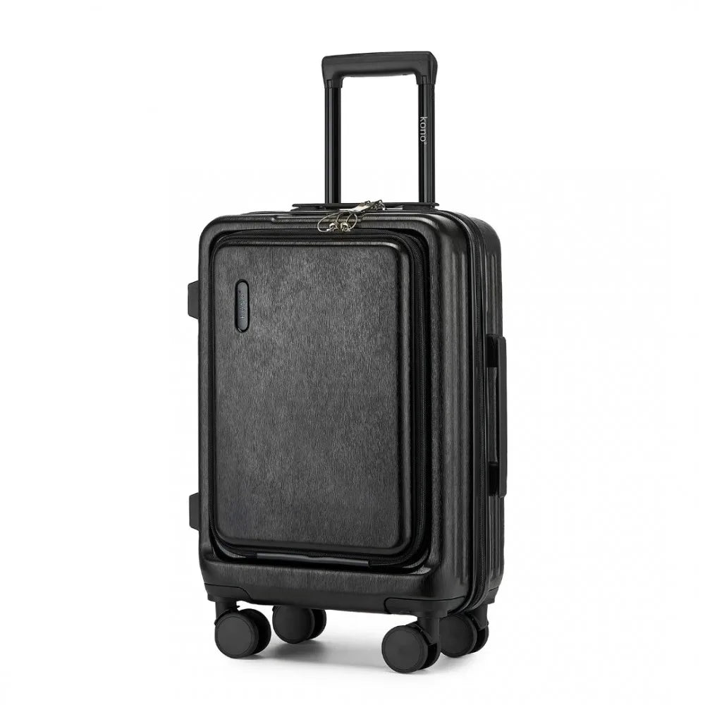 Hartschalen-Koffer | 3 Größen | TSA-Zahlenschloss | 4 Spinnerrollen-Schwarz-S (40 L)-Luzern Mode