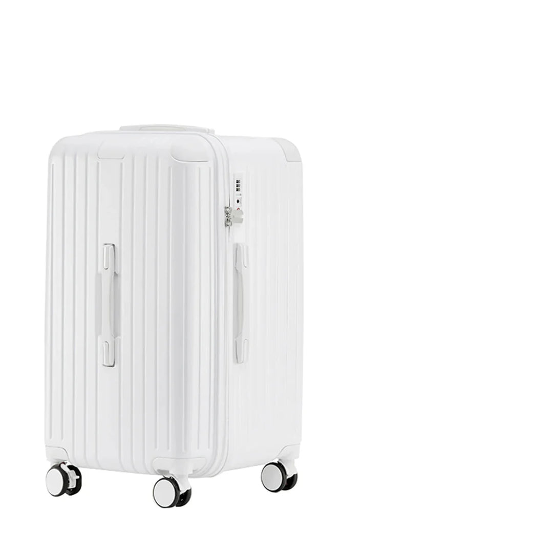 Hartschalen-Koffer | Erweiterbar | Anti-RFID | TSA-Schloss | 4 Rollen-Weiß-S (39 L)-Luzern Mode