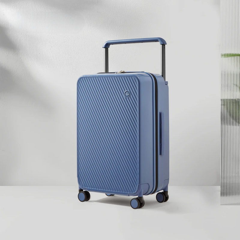 Hartschalen-Koffer | Breitem Griff | TSA-Zahlenschloss | Spinnerrollen-Blau-M (65 L)-Luzern Mode