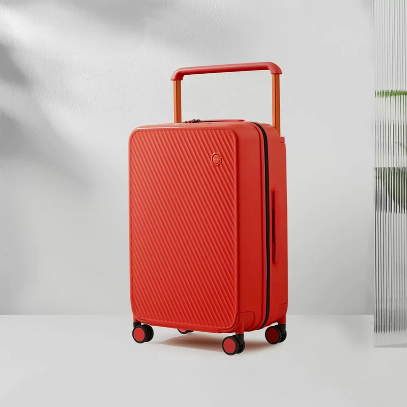Hartschalen-Koffer | Breitem Griff | TSA-Zahlenschloss | Spinnerrollen-Rot-S (37 L)-Luzern Mode