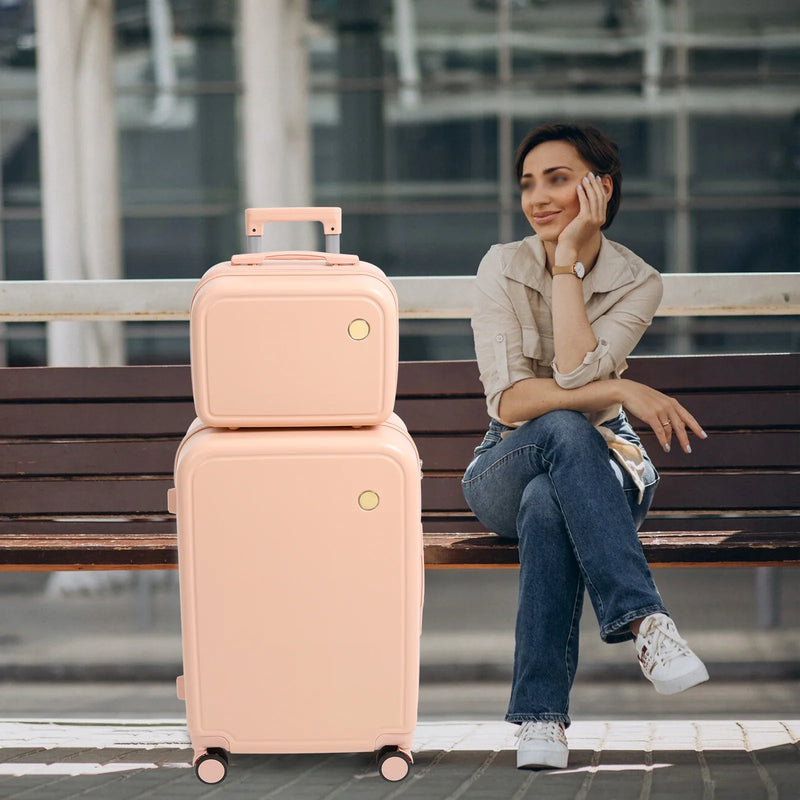 Duo Hartschalen-Kofferset | Kosmetikkoffer | Handgepäck | Unifarbe-Luzern Mode