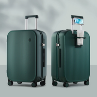 Hartschalen-Reisekoffer | Leicht | Robust | Integrierte Halter-Dunkelgrün-S (42 L)-Luzern Mode