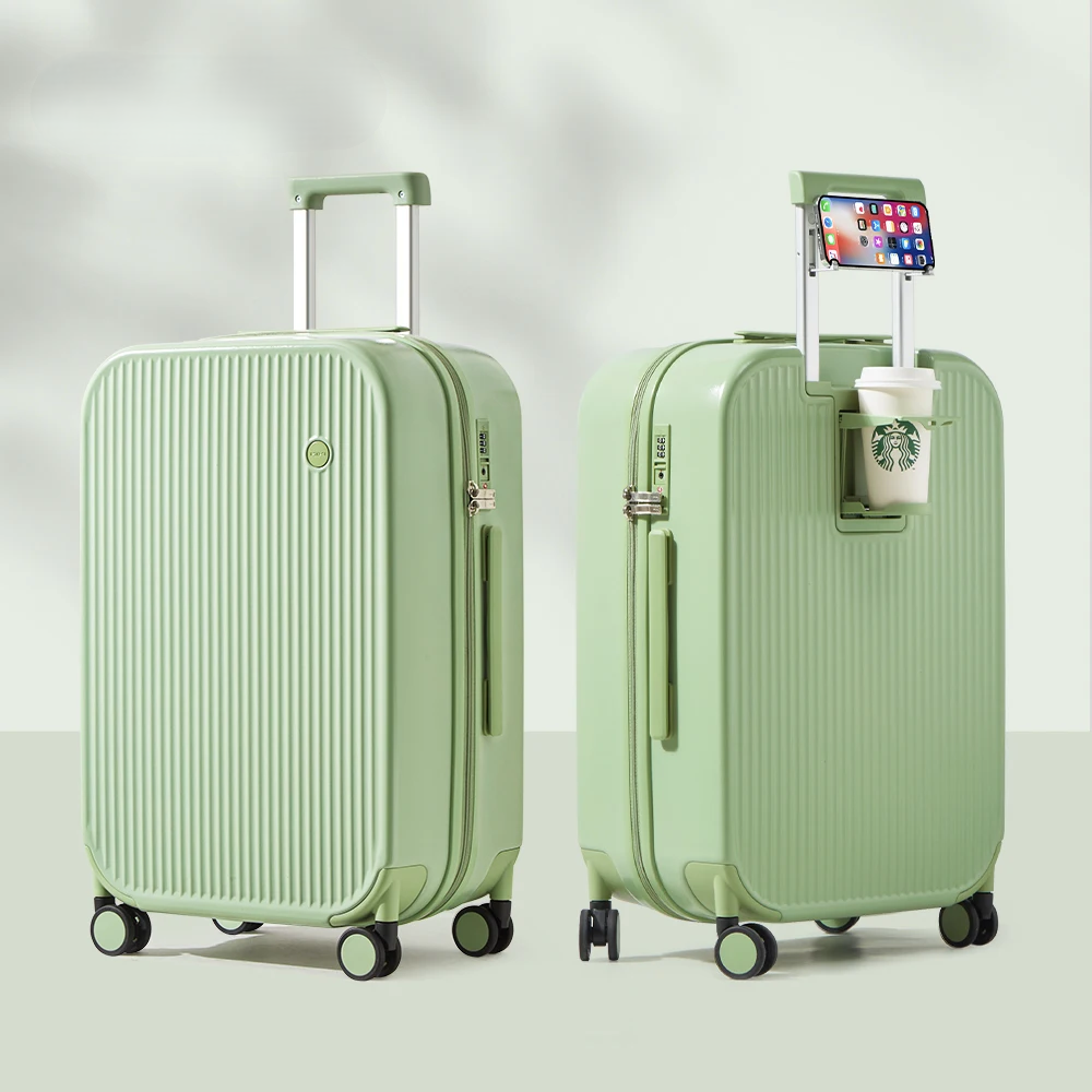 Hartschalen-Reisekoffer | Leicht | Robust | Integrierte Halter-Hellgrün-S (42 L)-Luzern Mode