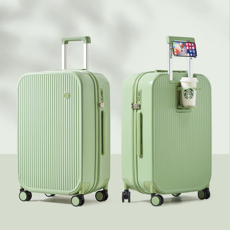 Hartschalen-Reisekoffer | Leicht | Robust | Integrierte Halter-Hellgrün-S (42 L)-Luzern Mode