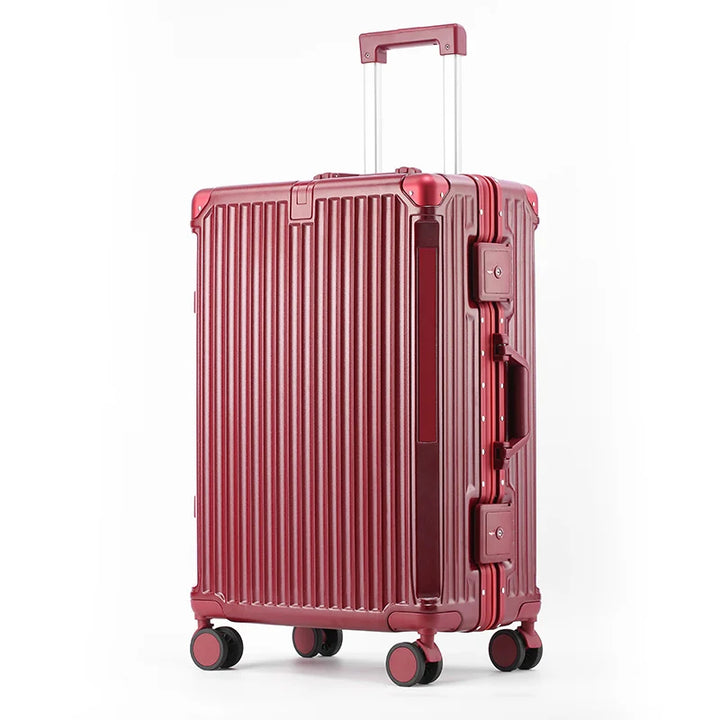 Hartschalenkoffer | Aluminiumrahmen | Spinner-Rollen | Zahlenschloss-S (48 L)-Rot-Luzern Mode