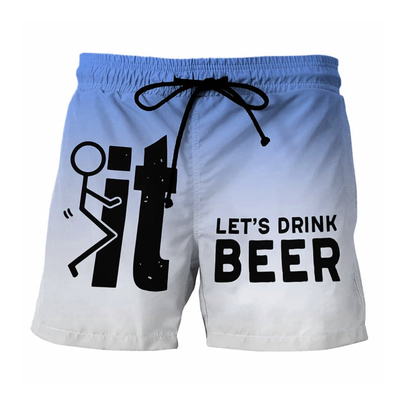 Herren Badeshorts | Hawaii | Elastischem Bund | Taschen | UV-Schutz-Blau-2XS-Luzern Mode