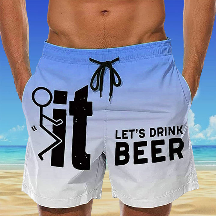 Herren Badeshorts | Hawaii | Elastischem Bund | Taschen | UV-Schutz-Luzern Mode