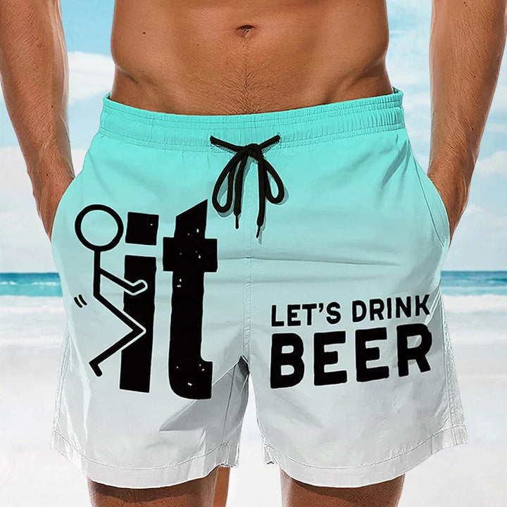 Herren Badeshorts | Hawaii | Elastischem Bund | Taschen | UV-Schutz-Luzern Mode