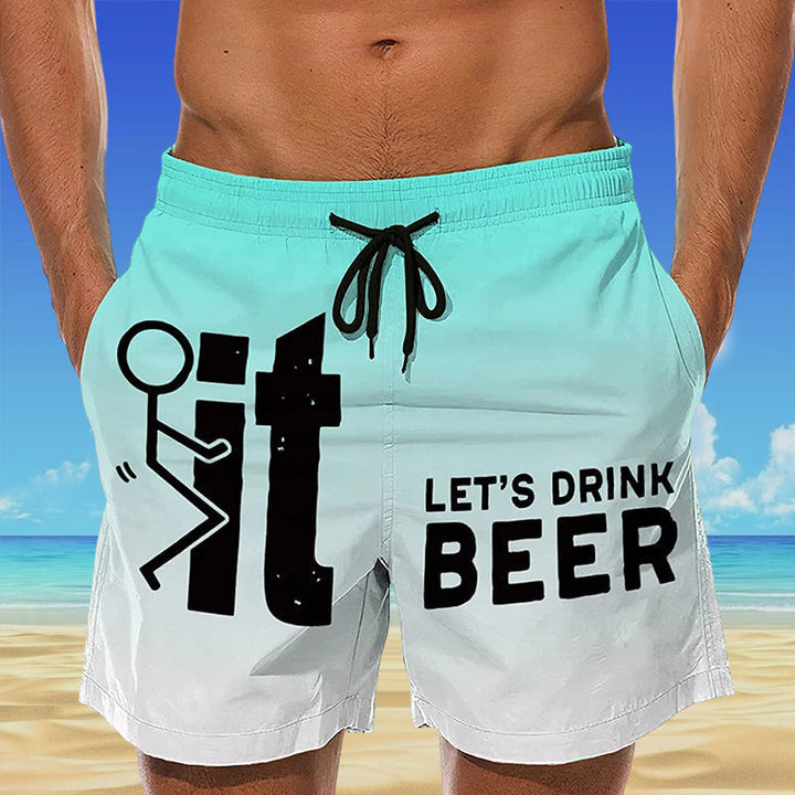 Herren Badeshorts | Hawaii | Elastischem Bund | Taschen | UV-Schutz-Luzern Mode