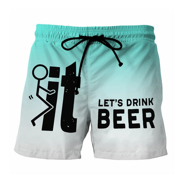 Herren Badeshorts | Hawaii | Elastischem Bund | Taschen | UV-Schutz-Grün-2XS-Luzern Mode