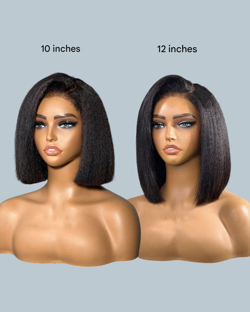 Schwarze Spitze Perücke | Afro | 100% Echthaar | Vorgefertigt | Realistisch-Luzern Mode