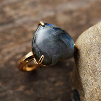 Edelstein-Ring | Herzform | Heilend | Energie | Verstellbar | Einzigartig | Stilvoll-Luzern Mode