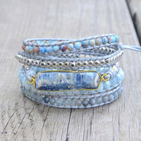 Topas-Wickelarmband | Heilend Blau Stilvoll Farbenfroh Vielseitig-Luzern Mode