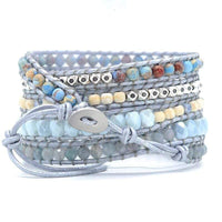 Topas-Wickelarmband | Heilend Blau Stilvoll Farbenfroh Vielseitig-Luzern Mode
