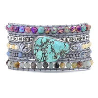 Türkis-Wickelarmband | Heilend Boho Handgefertigt Stilvoll Langlebig-Luzern Mode