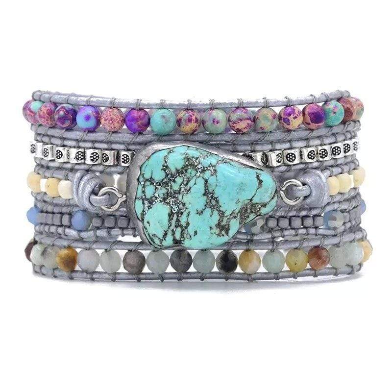 Türkis-Wickelarmband | Heilend Boho Handgefertigt Stilvoll Langlebig-Luzern Mode