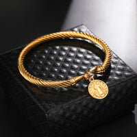 Bedelarmband | Glaube San Benito Langlebig Stilvoll Symbolisch Silber-Luzern Mode