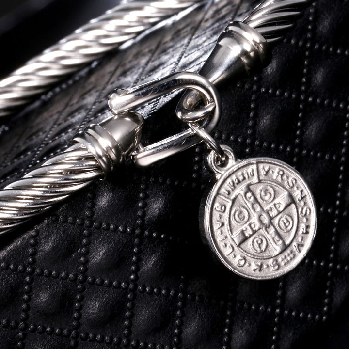 Bedelarmband | Glaube San Benito Langlebig Stilvoll Symbolisch Silber-Silber-Luzern Mode