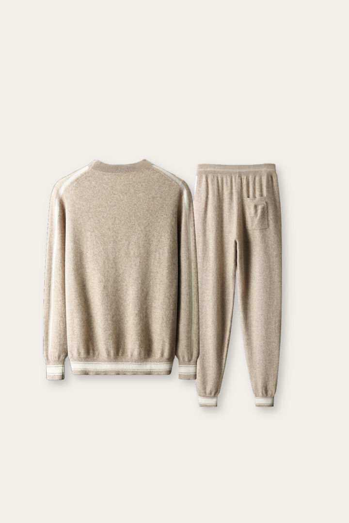 Hellebraune Herrenbekleidungset | Kaschmir | Merinowolle | 2-teilig | Warm-Luzern Mode