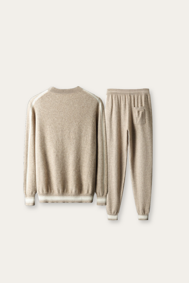 Hellebraune Herrenbekleidungset | Kaschmir | Merinowolle | 2-teilig | Warm-Luzern Mode