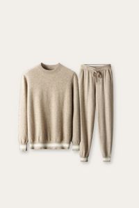 Hellebraune Herrenbekleidungset | Kaschmir | Merinowolle | 2-teilig | Warm-S-Luzern Mode