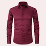 Herren Businesshemd Slim Fit - Elegantes Langarmhemd-Bordeauxrot-S-Luzern Mode