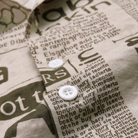 Herren Freizeit Hemd mit Zeitungsdruck - Baumwolle Streetwear-Luzern Mode