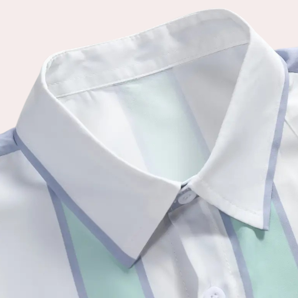 Herren Kurzarmhemd mit Streifenmuster - Sommermode-Luzern Mode