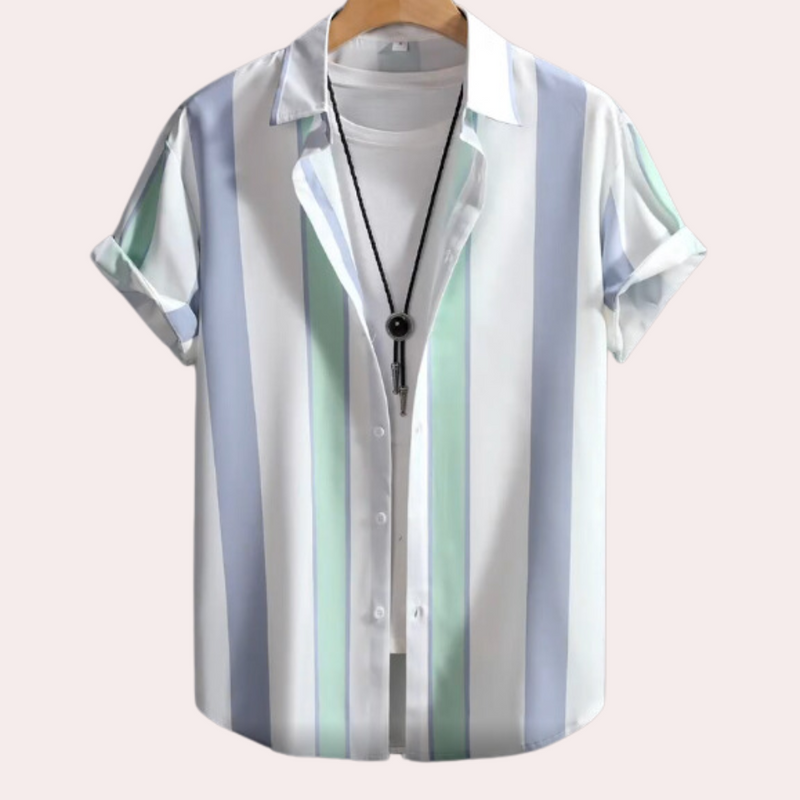 Herren Kurzarmhemd mit Streifenmuster - Sommermode-S-Luzern Mode