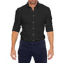Herren Businesshemd Slim Fit - Elegantes Langarmhemd-Schwarz-XS-Luzern Mode