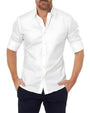 Herren Businesshemd Slim Fit - Elegantes Langarmhemd-Weiß-XS-Luzern Mode