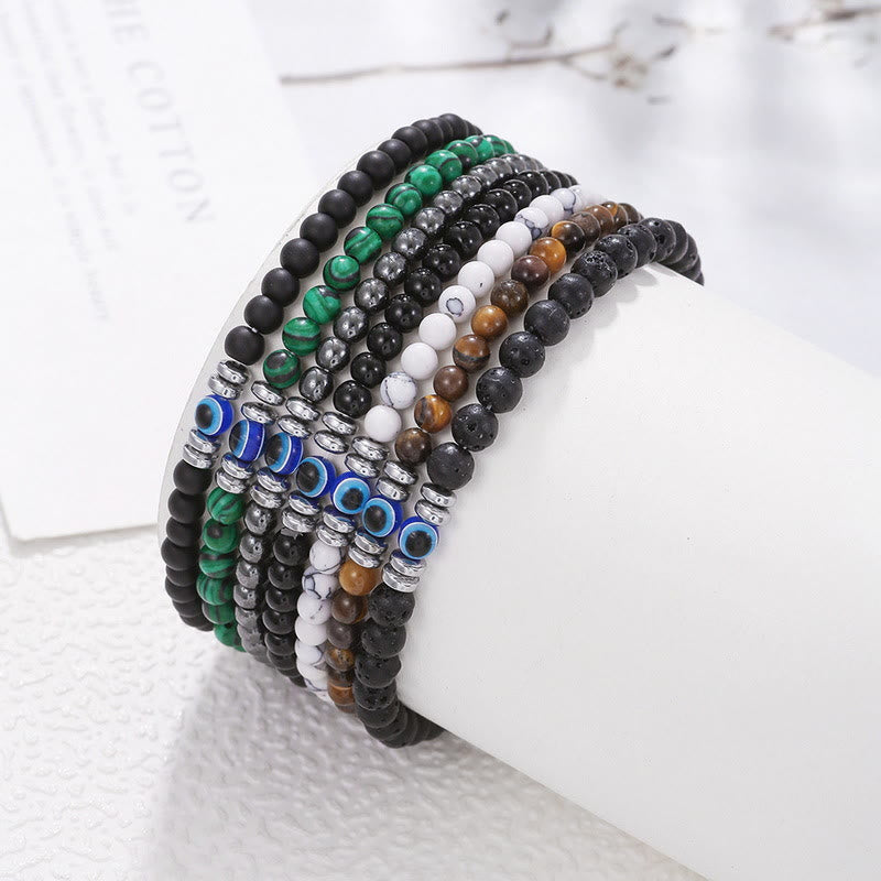 Herren-Armband | Verstellbar | Böse Auge | Naturstein | Markant-Luzern Mode