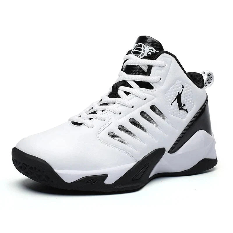 Herren Basketballschuhe | Hoch | Antirutschsohle | Schnürung | Farbe-Weiß-39-Luzern Mode
