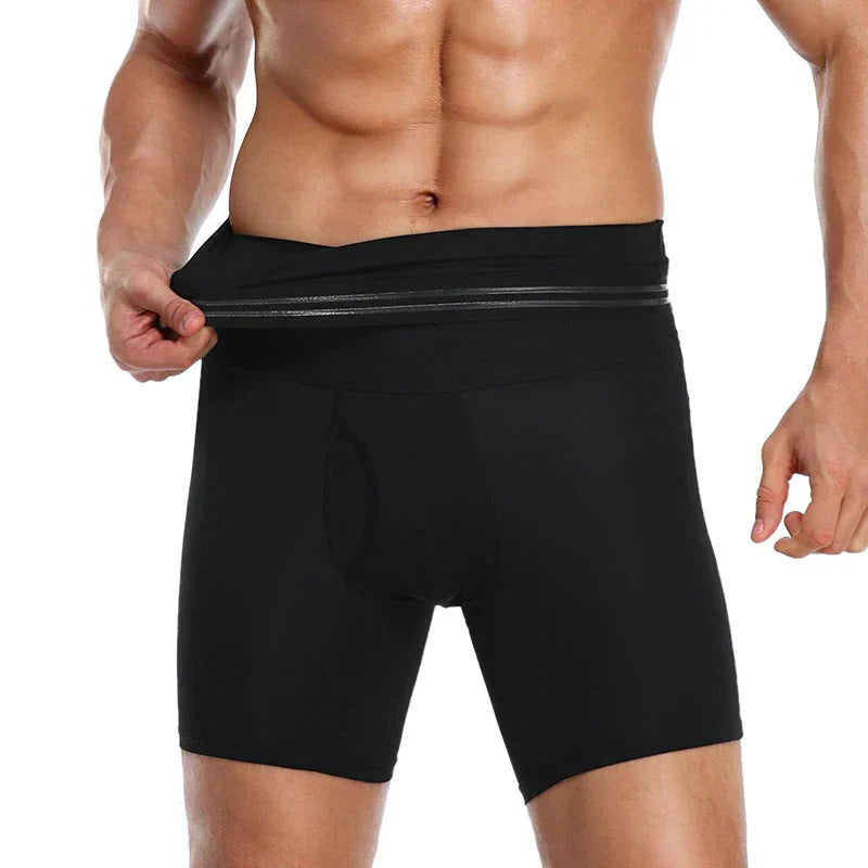 Herren Bauchkontroll Shorts | Spandex | Einfarbig | Hohe Taille-Luzern Mode