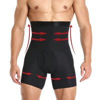 Herren Bauchkontroll Shorts | Spandex | Einfarbig | Hohe Taille-Luzern Mode