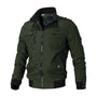 Herren Bomberjacke mit Reißverschluss und Taschen-Grün-M-Luzern Mode
