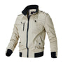 Herren Bomberjacke mit Reißverschluss und Taschen-Khaki-M-Luzern Mode