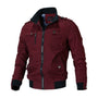 Herren Bomberjacke mit Reißverschluss und Taschen-Rot-M-Luzern Mode