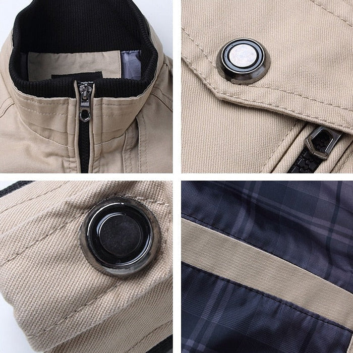 Herren Bomberjacke mit Reißverschluss und Taschen-Luzern Mode