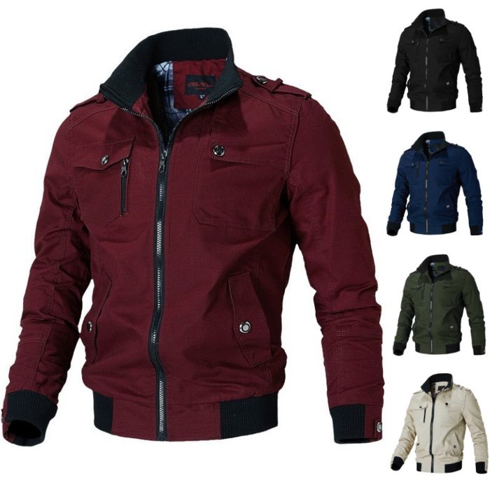 Herren Bomberjacke mit Reißverschluss und Taschen-Luzern Mode